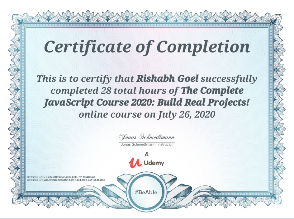 JavaScript Certificate